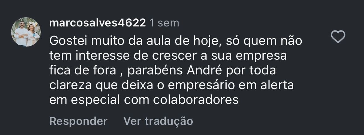 Depoimento de participante