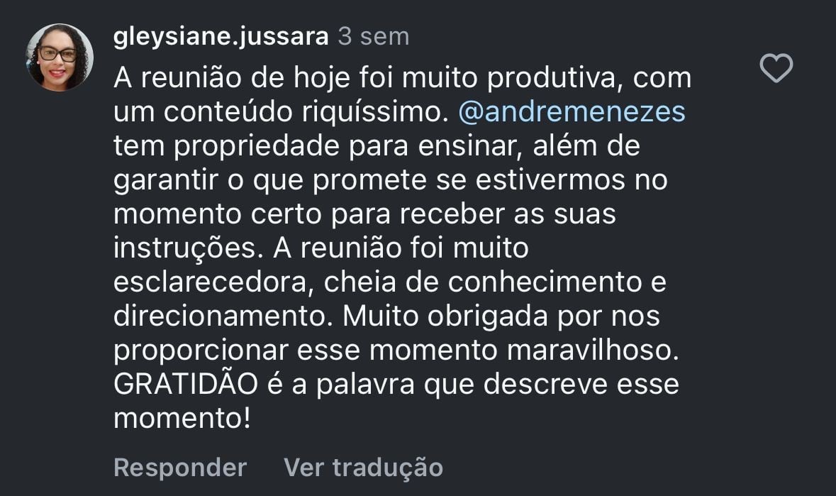 Depoimento de participante
