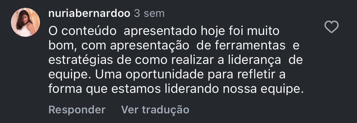 Depoimento de participante