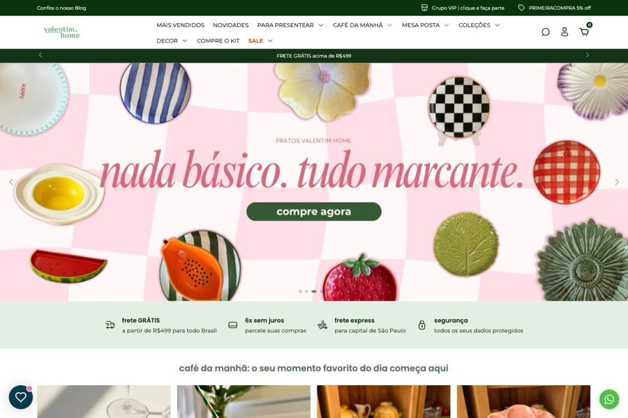 Home da loja Valentim Home