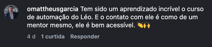 Depoimento real sobre o curso online 3