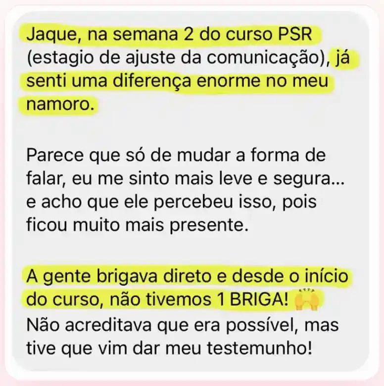Depoimento de aluna: hoje não brigamos mais.