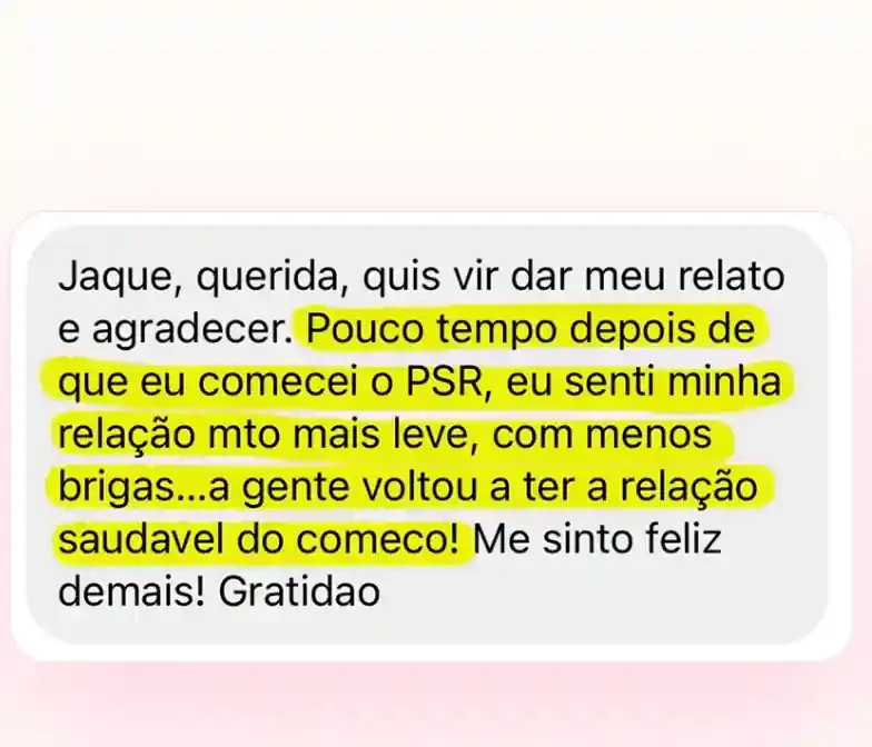 Depoimento de aluna: hoje temos uma relação saudável.