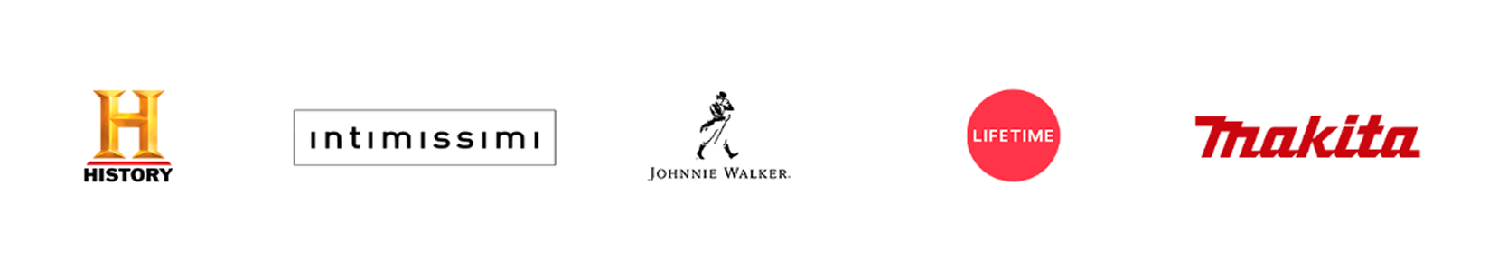History, Intimissimi, Johnnie Walker, Lifetime e Makita