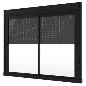 Janela de correr 2 folhas com persiana linha suprema premium