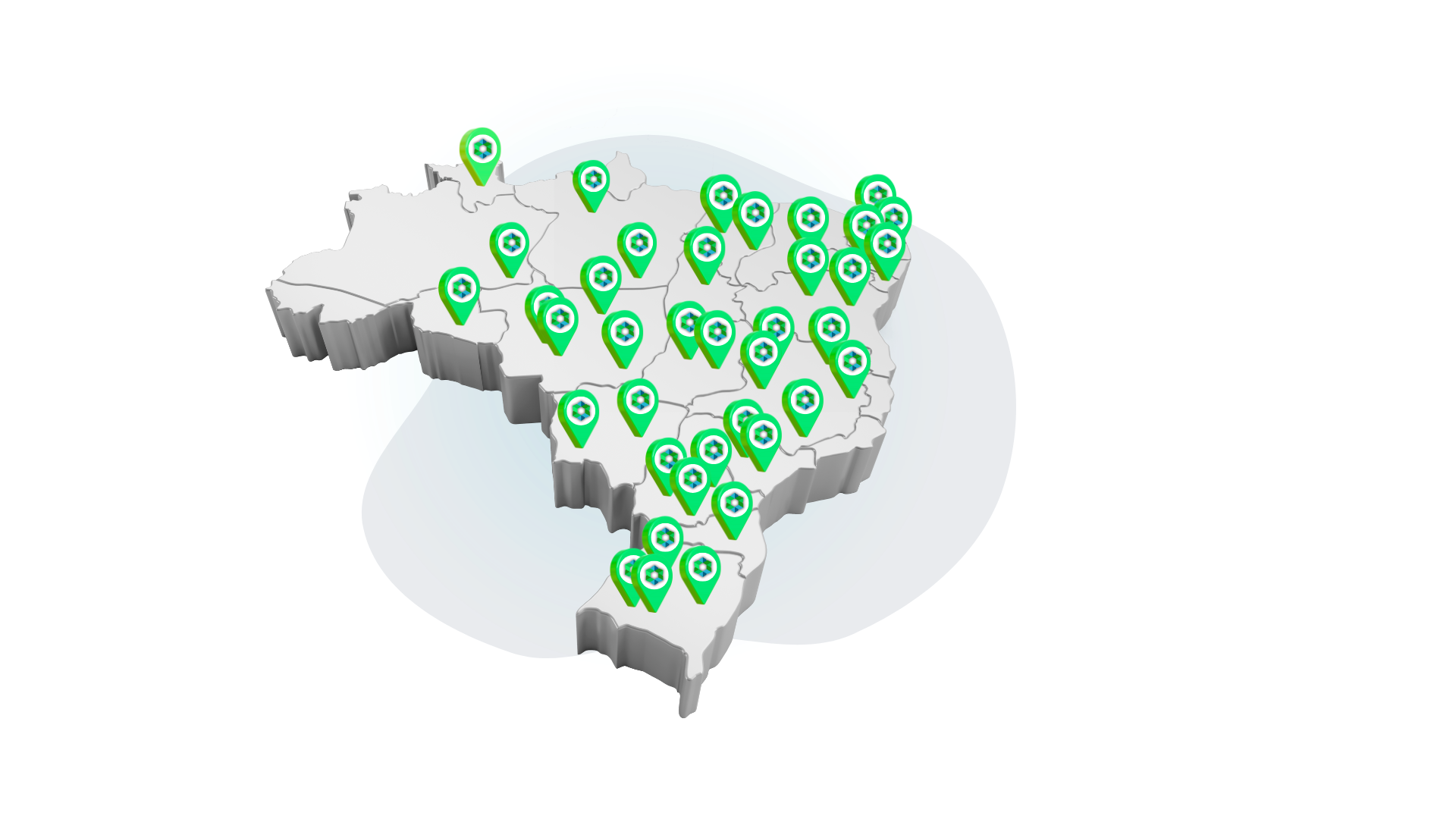 Cobertura da rede credenciada Engemedical no Brasil