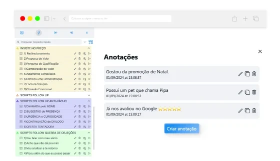 Gerenciamento de contatos