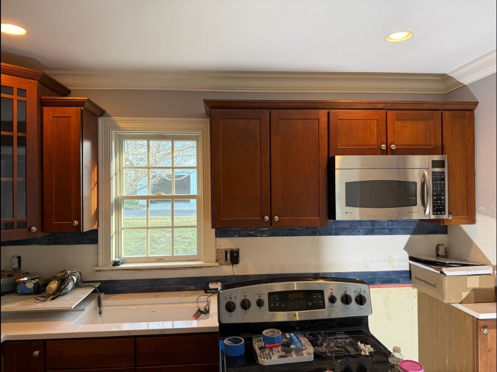 Before cabinet painting by ENF Painting
