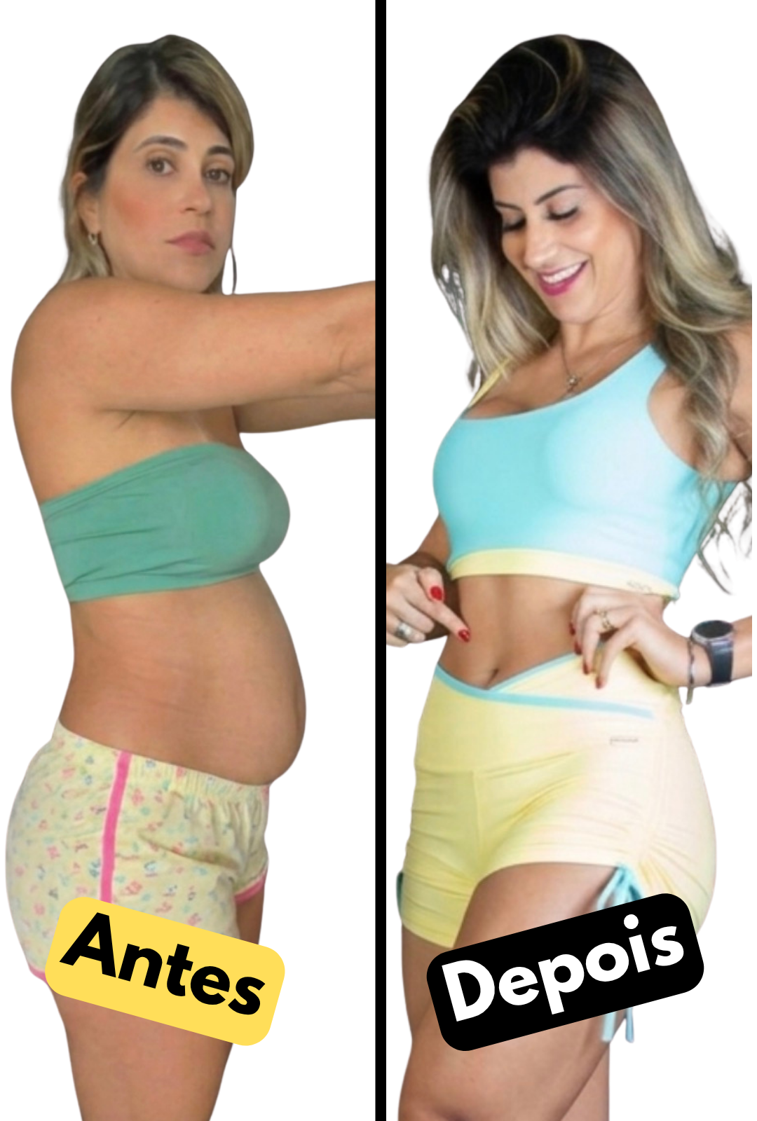 Resultado Antes e Depois - Desafio Barriga Zero