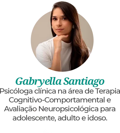 Gabryella Santiago, psicóloga clínica do Instituto Bruno Gonçalves, oferecendo suporte especializado para saúde mental e reabilitação integrada em Itabuna.