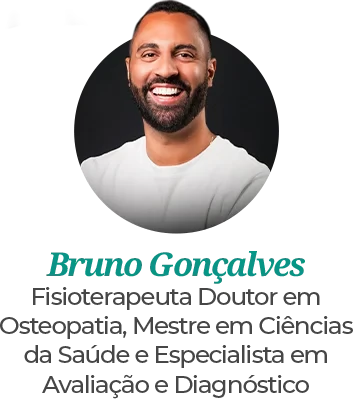 Dr. Bruno Gonçalves, doutor em Osteopatia e fundador do Instituto em Itabuna, unindo ciência e cuidado integrado para sua autonomia e bem-estar.