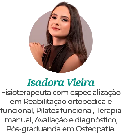 Isadora Vieira, fisioterapeuta em Itabuna no Instituto Bruno Gonçalves, especialista em reabilitação funcional e terapia manual para tratamento da dor.