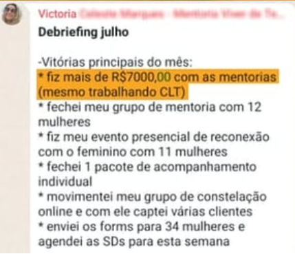 Depoimento de aluna