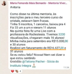 Depoimento de aluna