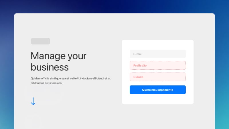 Anatomia de uma landing page que converte, com as seções destacadas