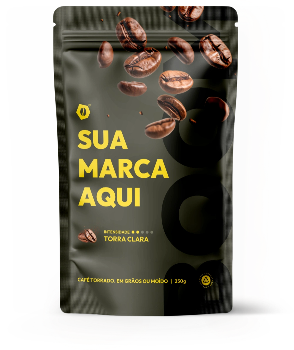 Embalagem de café 250g na cor verde militar