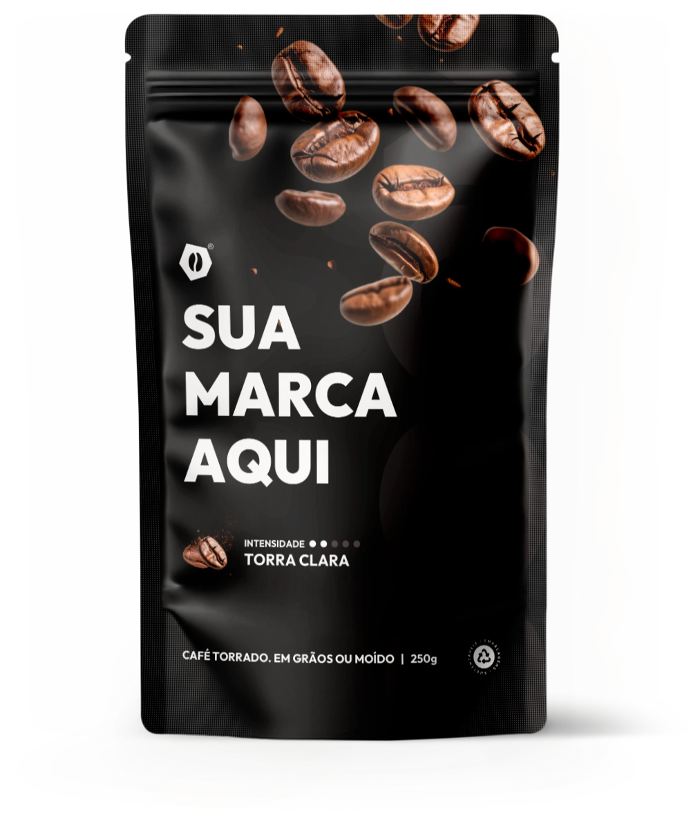 Embalagem de café 250g na cor preto absoluto