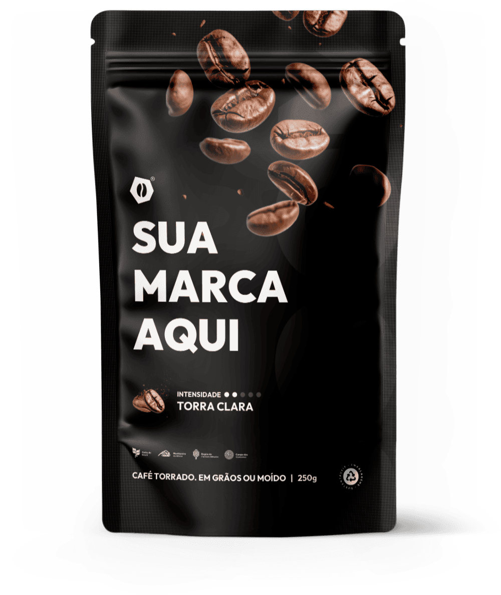 Embalagem de café 250g na cor preto absoluto