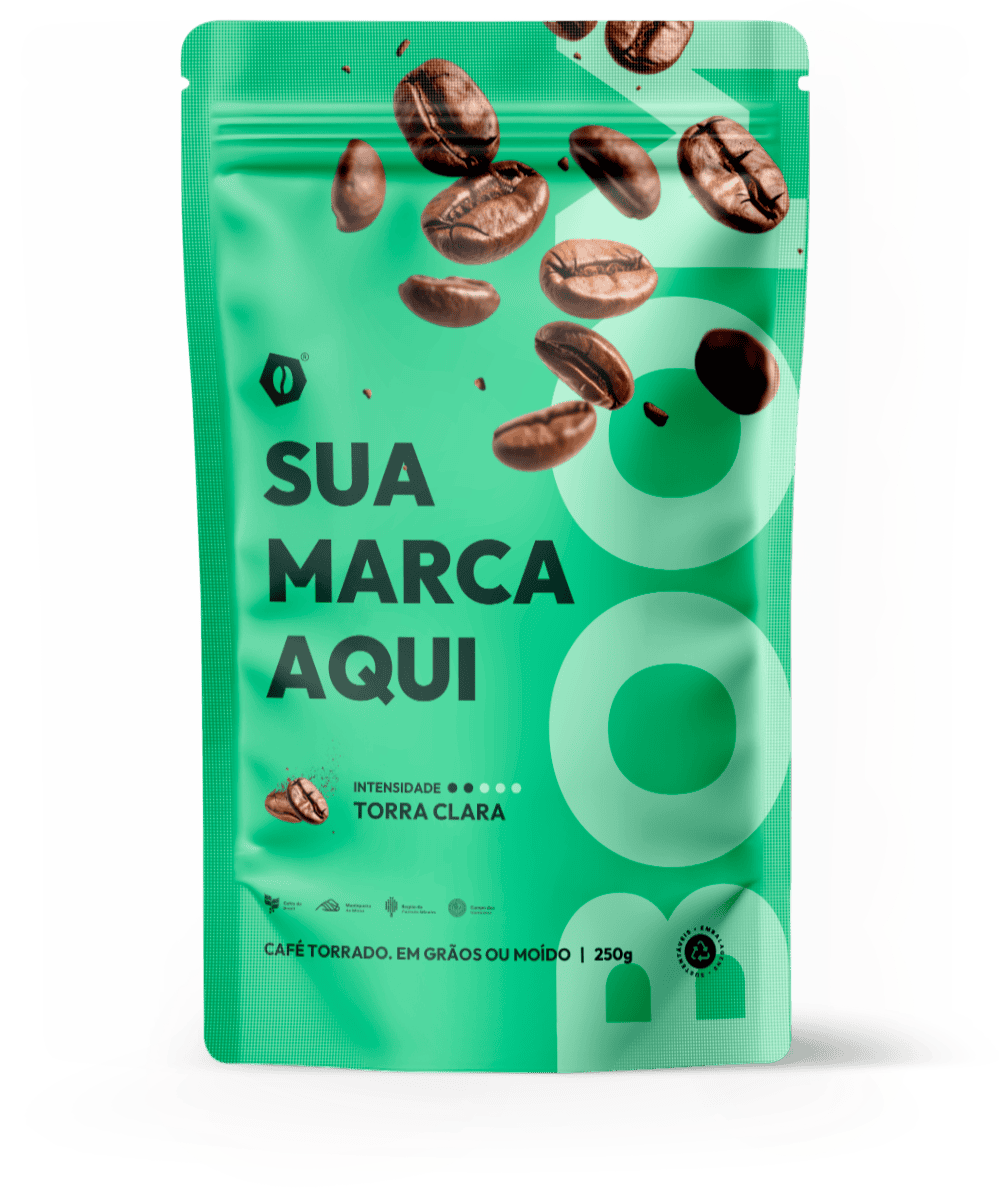 Embalagem de café 250g na cor verde menta