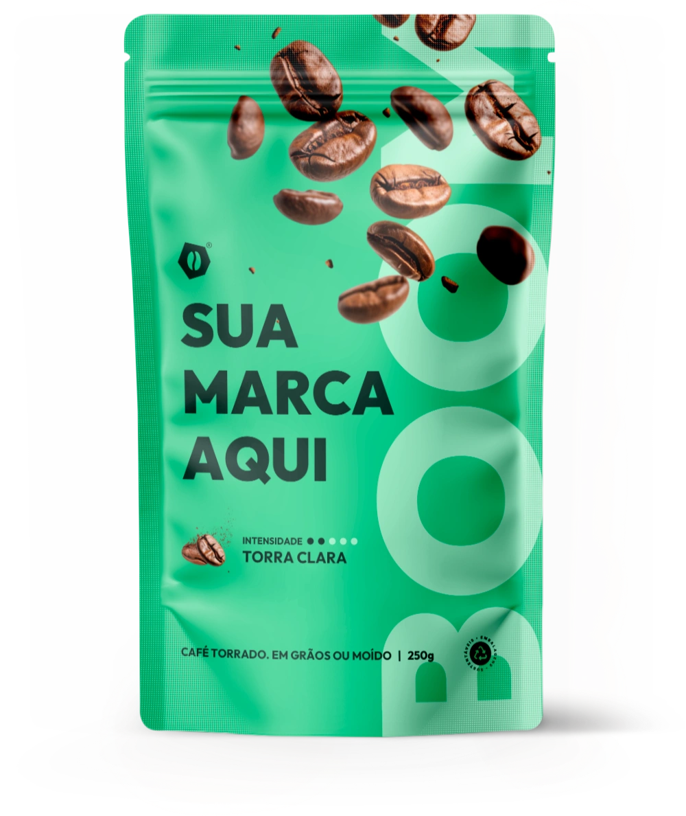 Embalagem de café 250g na cor verde menta