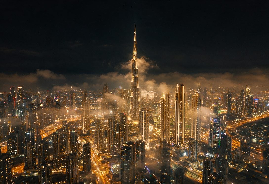 Skyline de Dubai à noite