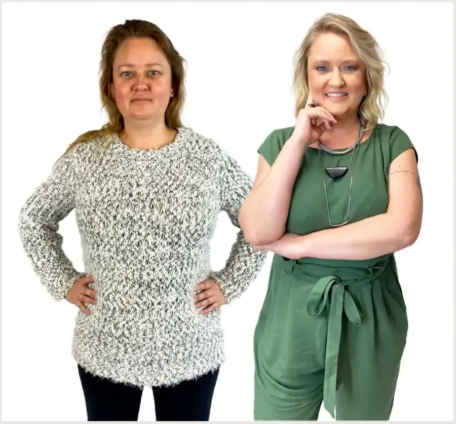 Antes e depois: do tricô neutro para um look verde que ilumina o rosto