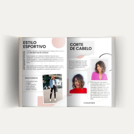 Páginas do projeto: estilo esportivo e corte de cabelo
