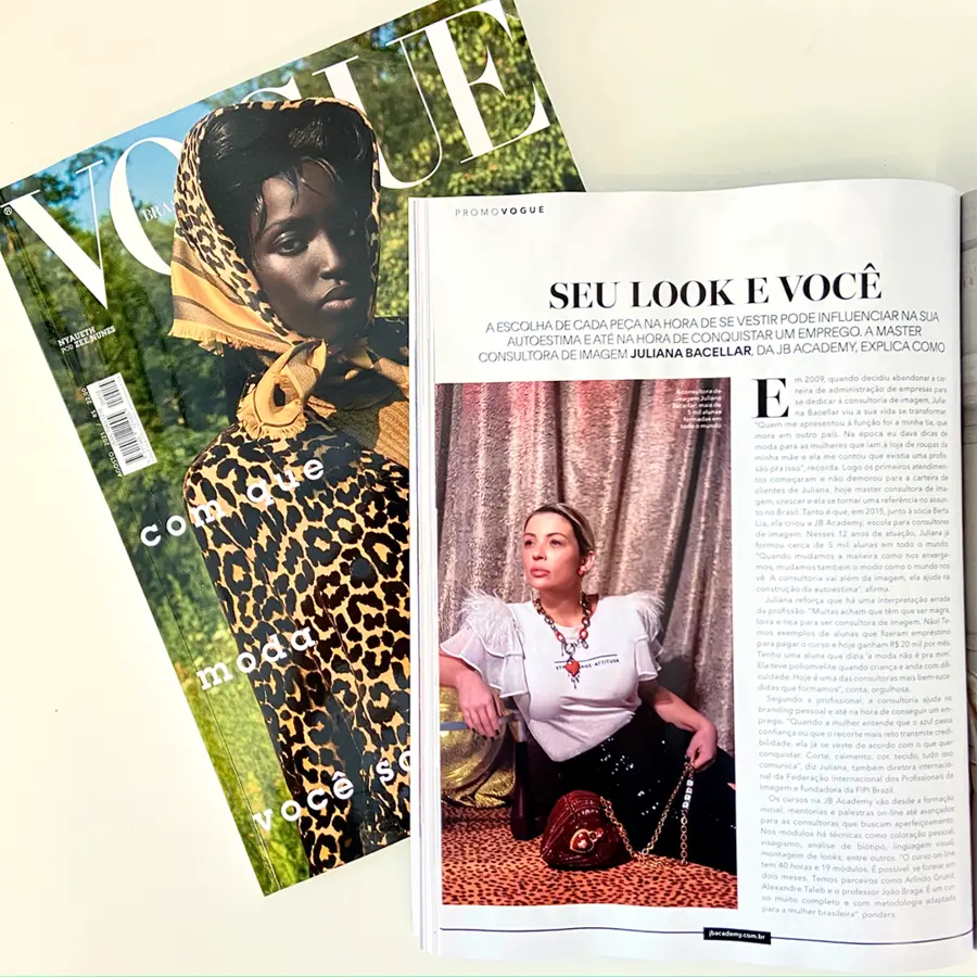 Matéria na revista Vogue com a consultora Juliana Bacellar: Seu look e você
