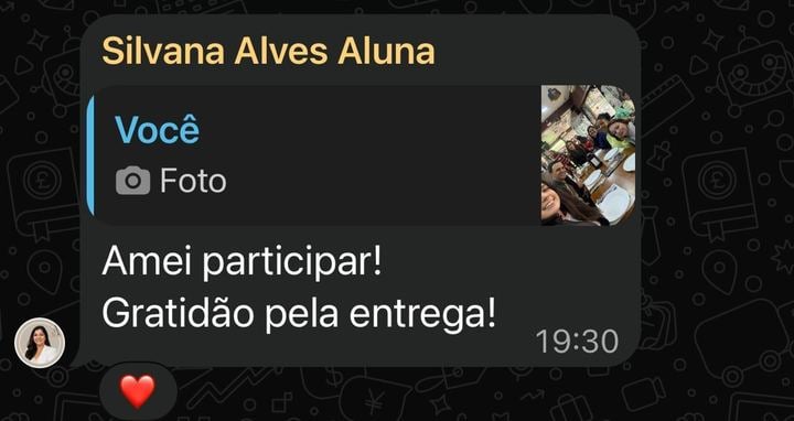 Print de depoimento da aluna Silvana Alves