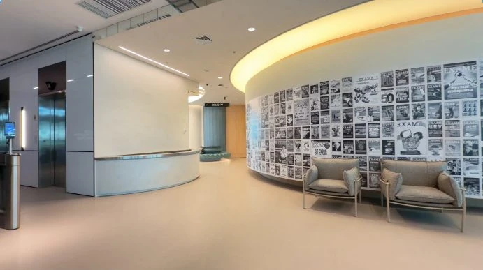 Recepção do campus da Saint Paul