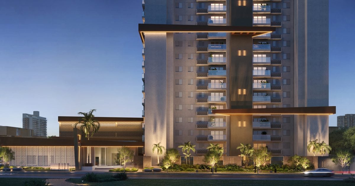 AIRA Sunset Home — Fachada Contemporânea com Brises e Pôr do Sol
