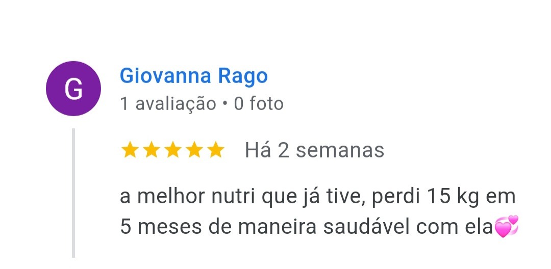 Depoimento 5 apresentado no site de Anne Viana