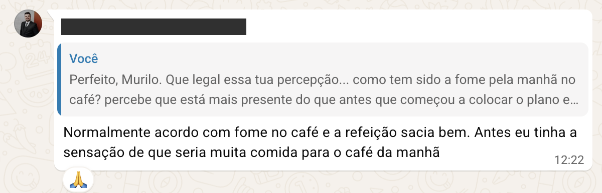 Percepção de fome e saciedade no café da manhã
