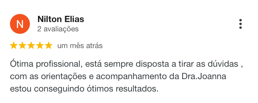 Depoimento 4 apresentado na página de Joanna Carollo