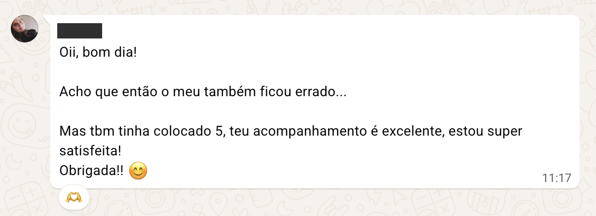 Satisfação com o acompanhamento