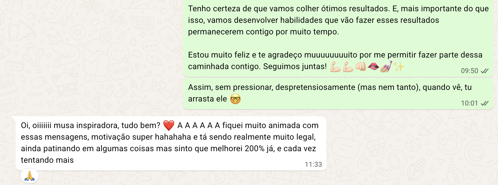 Motivação e percepção de evolução