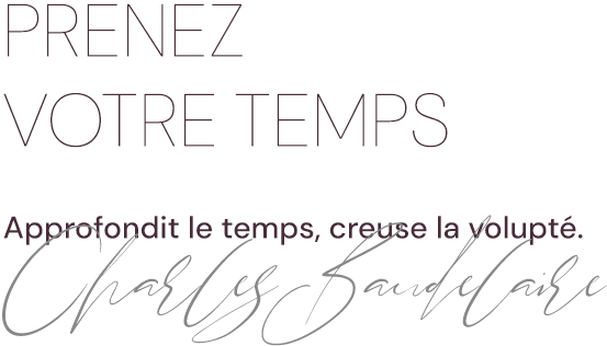 Drôle — pratos com a frase Prenez votre temps