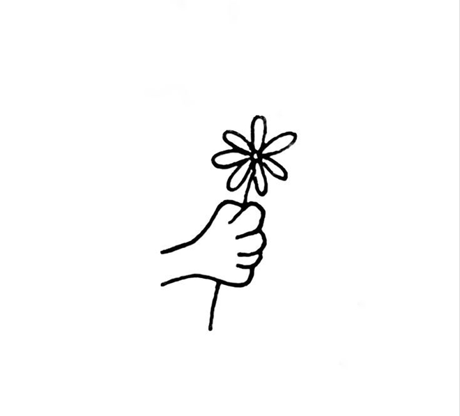 Flor desenhada à mão