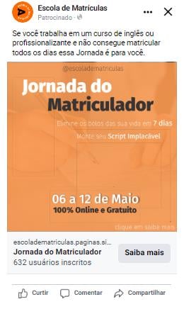 Anúncio da Jornada do Matriculador, de 6 a 12 de maio de 2020