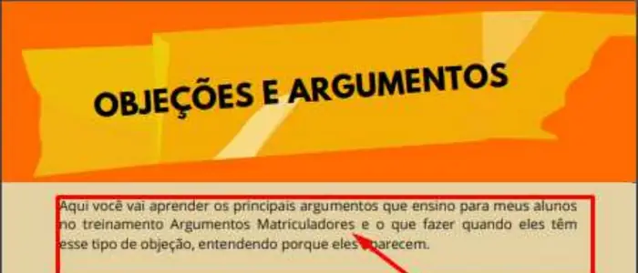 Trecho do e-book de 2019 citando o treinamento Argumentos Matriculadores