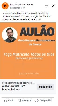 Anúncio de abril de 2020: Aulão gratuito para Matriculadores de Cursos