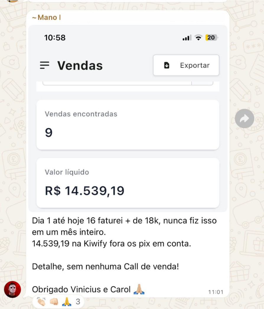 Depoimento de aluno do Funil de 1 Dia