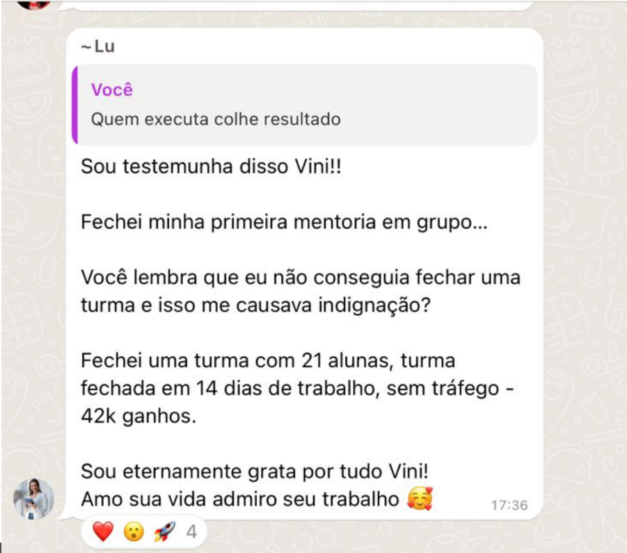 Depoimento de aluno do Funil de 1 Dia
