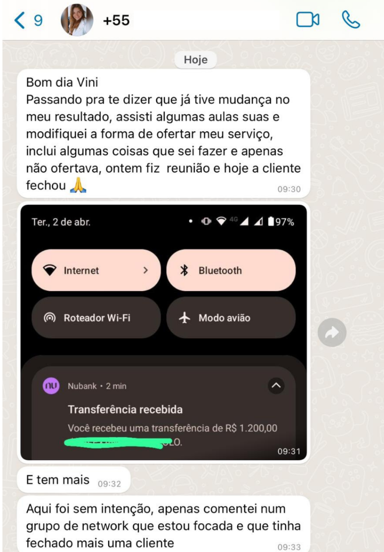 Depoimento de aluno do Funil de 1 Dia