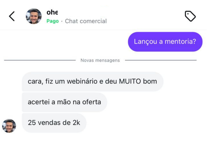 Depoimento de aluno do Funil de 1 Dia