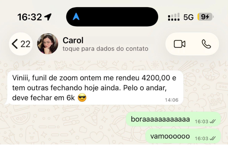 Depoimento de aluno do Funil de 1 Dia