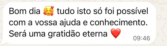 Mensagem da Inês: tudo isto só foi possível com a vossa ajuda e conhecimento. Será uma gratidão eterna.