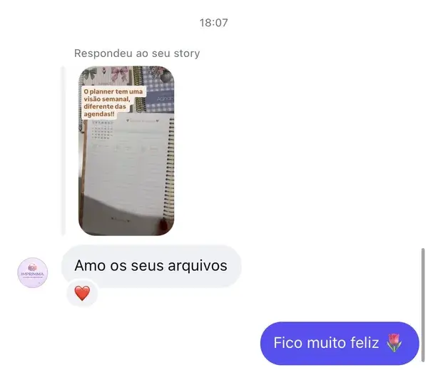 Mensagem: Amo os seus arquivos