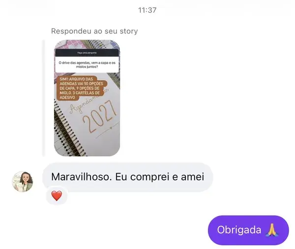 Mensagem: Maravilhoso. Eu comprei e amei