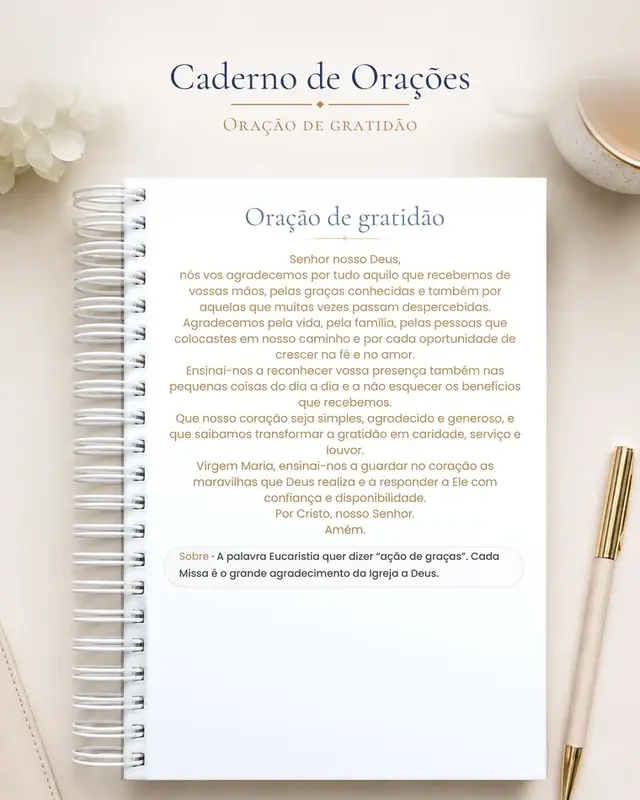 Página Oração de gratidão
